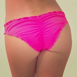 ruffle cheeky pink bikini bottom